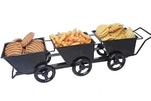 Iron Shopping Cart Shape Platter Trolley for Kitchen/Dinning Table