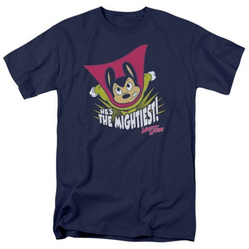 Trevco Mighty Mouse-The Mightiest - Short Sleeve Adult 18-1 Tee - Navy