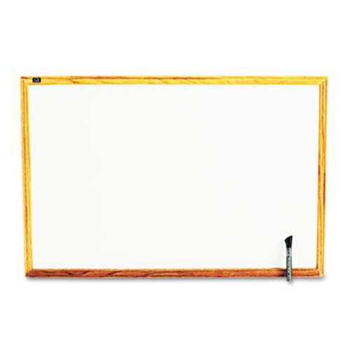 Quartet S573 Standard Dry-Erase Board  Melamine  36 x 24  White  Oak F