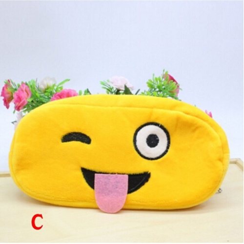 1pc Lovely face pencil case plush stationery