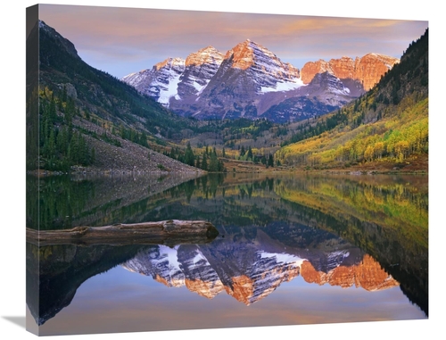 Global Gallery GCS-452169-2228-142 22 x 28 in. Maroon Bells Peaks Refl