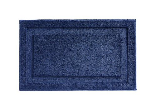 Interdesign 17004 34 x 21 in. Stripz Microfiber Bath Spa Rug  Navy - p