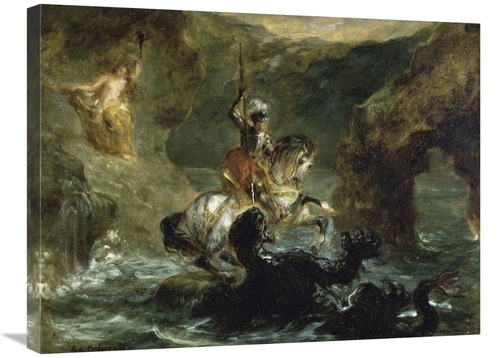 Global Gallery GCS-277376-30-142 30 in. St. George Fighting the Dragon