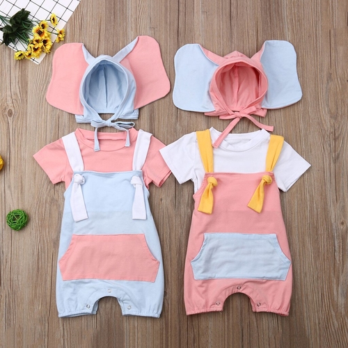 Baby Girl Boy Kid Romper Jumpsuit Cartoon Elephant