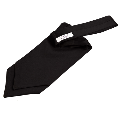 Plain Satin Self-Tie Cravat - Black