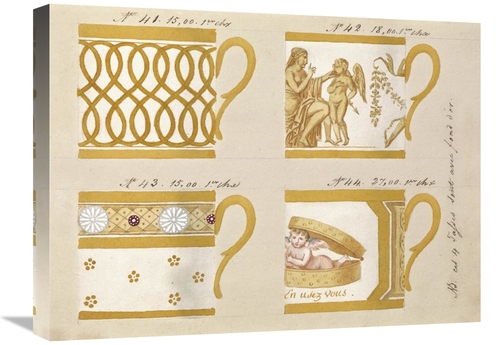 Global Gallery GCS-454917-1824-142 18 x 24 in. Quatre Tasses Avec Fond