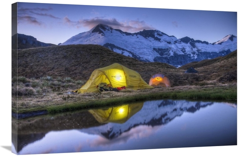 Global Gallery GCS-397821-2436-142 24 x 36 in. Campers Read in Tents L