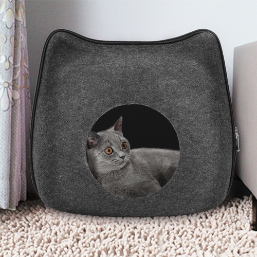 Portable Gray Puppy Cat Pet Cave Cat Bed for Cat