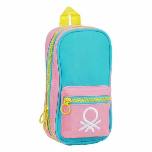 Backpack Pencil Case Benetton Color Block Yellow Pink Turquoise (33