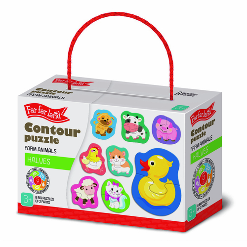 Outline puzzle HALVES - Farm Animals and Pets