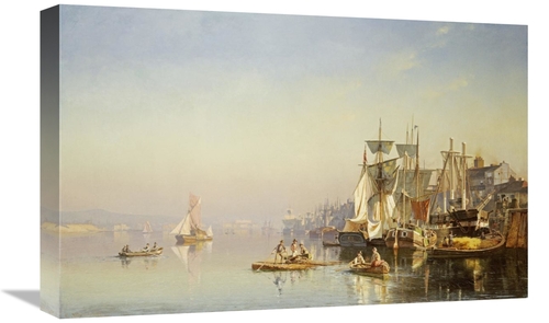 Global Gallery GCS-266941-22-142 22 in. Fishing Boats & Barges on the 