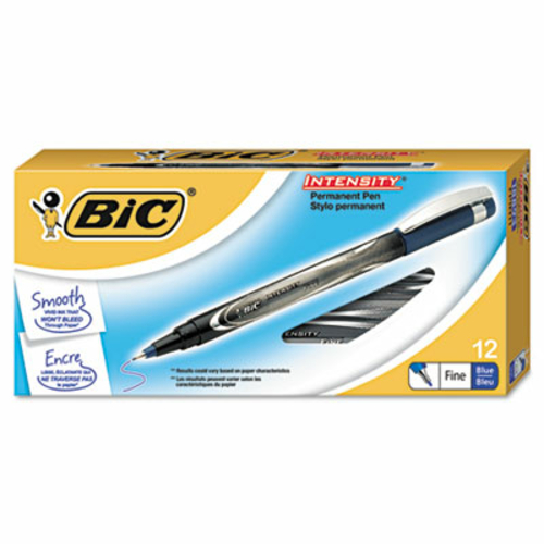 Bic FPIN11-BE Intensity Permanent Pen  0.5 mm  Fine  Blue  Dozen