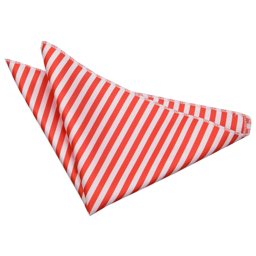Thin Stripe Handkerchief - White & Red