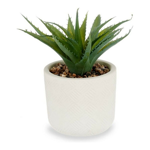 Decorative Plant White Green Plastic