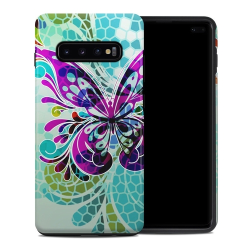 DecalGirl SGS10PHC-BFLYGLASS Samsung Galaxy S10 Plus Hybrid Case - But