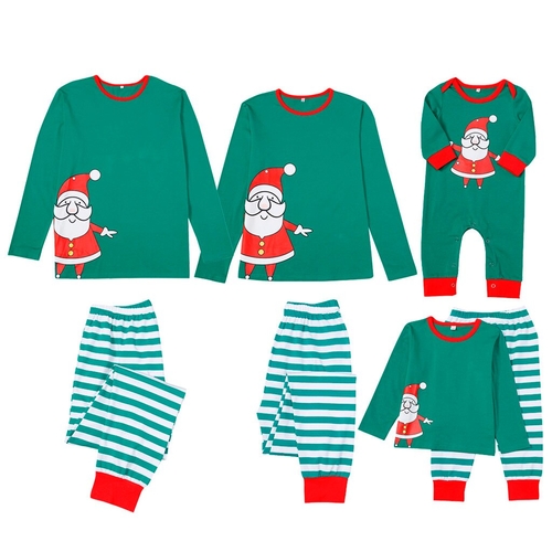 Christmas Man Daddy Printed Letter Top+Stripe