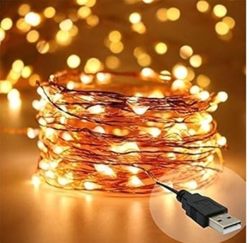 Copper Fairy String Lights with USB Cable for Home Decoration WHITE