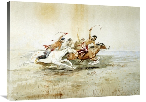 Global Gallery GCS-268499-36-142 36 in. Indian Horse Race No.4 Art Pri