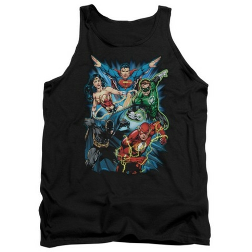 Trevco Jla-Jl Assemble Adult Tank Top- Black - Medium