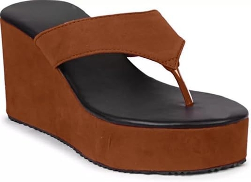 Women's Suede Wedge Heel  (Size-UK-8) (Color-BROWN)