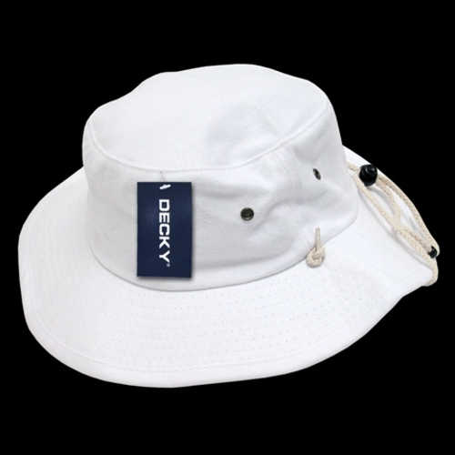 Decky 510-PL-WHT-07 Aussie Hat Plain- White - Large & Extra Large