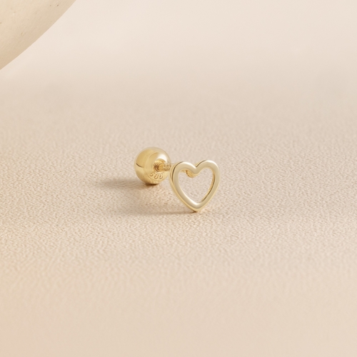 14K (58.5%) SOLID GOLD BABY HEART PIERCING