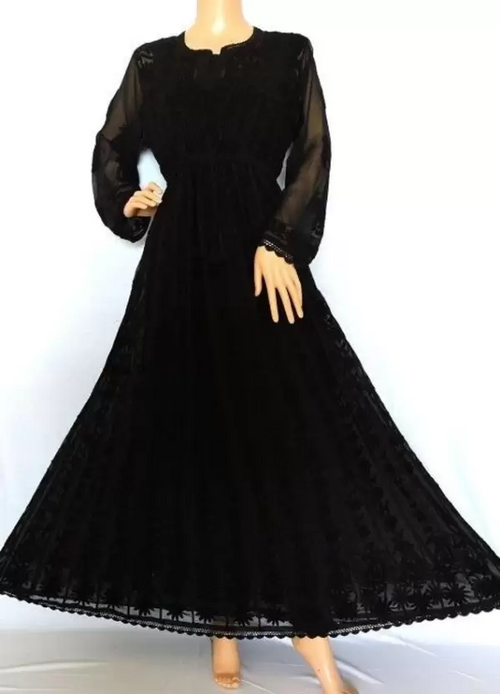 Women Chikan Embroidery Georgette Anarkali Kurta