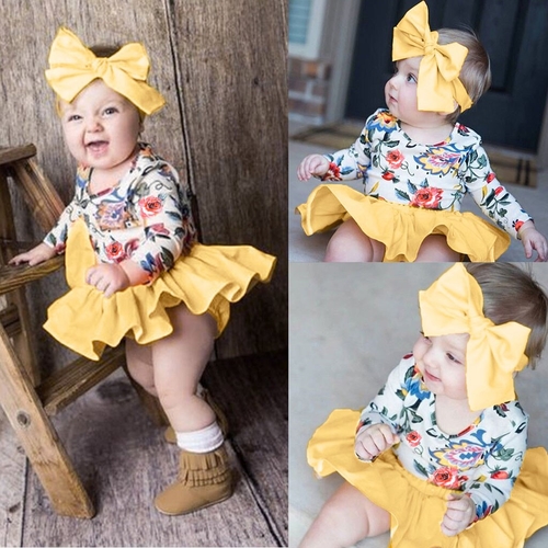 Infant Baby Girl Summer Outfits Set Patchwork Chic