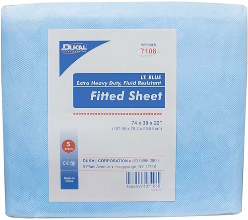 Dukal Fitted Sheets 74" x 30" x 22". Pack of 5 Bed Sheets for