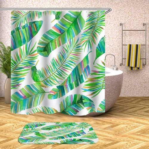 Rainbow Palm Leaves Shower Curtain