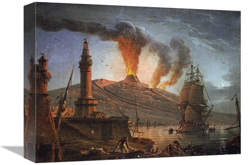 Global Gallery GCS-266428-16-142 16 in. Eruption of Vesuvius at Night 