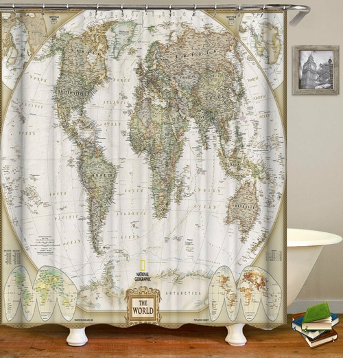 The World Map Shower Curtain