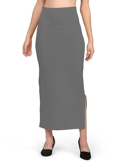 Women Lycra Saree Shapewear Petticoat Color DARKGREY Size S