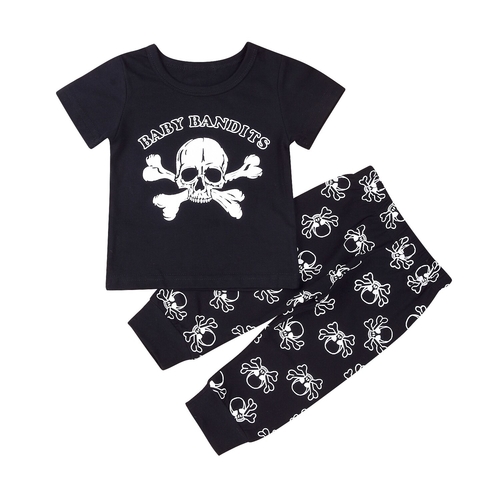 Cool Black Skull Head Toddler Newborn Baby