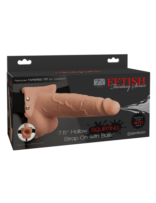 Fetish Fantasy Series 7.5" Hollow Squirting Strap-on With Balls -