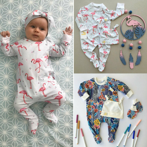 Infant Baby Girl Boys Foot Cover Romper Hat 2pcs