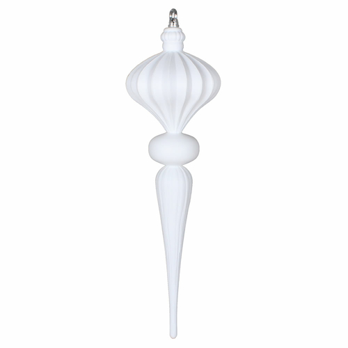 Vickerman MT195311 21 in. White Matte Glitter Diamond Finial Ornament