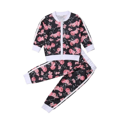 Cute Toddler Kid Baby Girl Clothes Floral Zipper