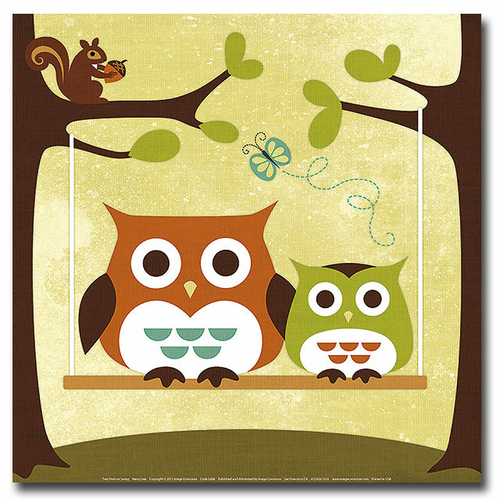 Artistic Home Gallery 1616B832IG Two Owls on a Swing by Nancy Lee Prem