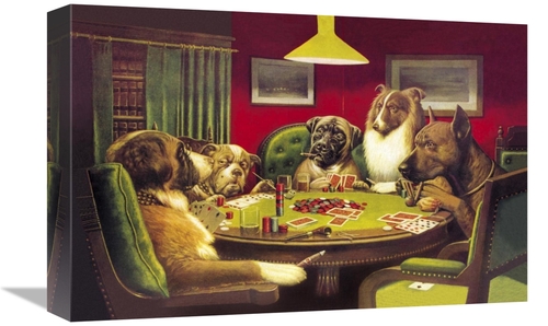 Global Gallery GCS-341405-1218-142 12 x 18 in. Poker Dogs- A Bold Bluf