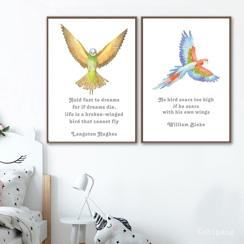 Birds Animals And Quotes Prints Nordic Canvas