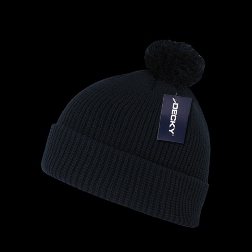 Decky 686-NVY Pom Pom Acrylic Beanies- Navy