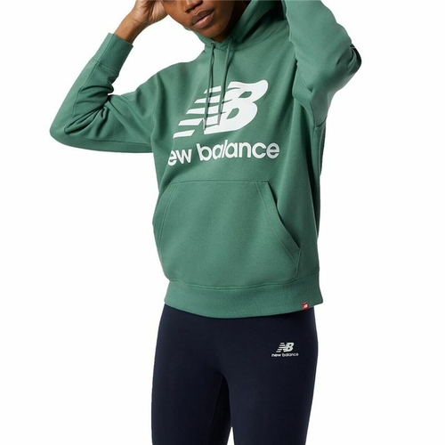 Men’s Hoodie New Balance Essentials Stacked Logo Dark green