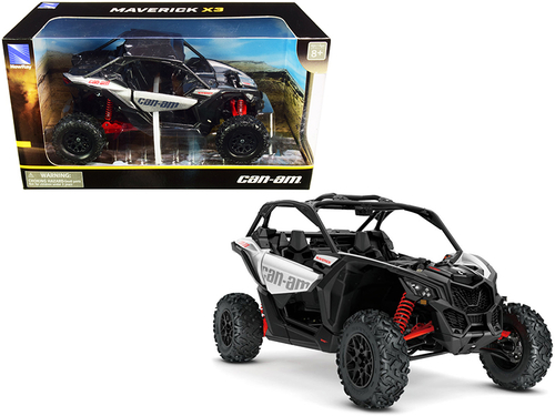 CAN-AM Maverick X3 ATV Hyper Silver and Red 1/18 Diecast Model by New