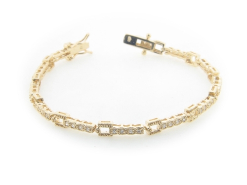 Fronay 412468 Sparkling Art Deco Bracelet in Gold Plated Sterling Silv