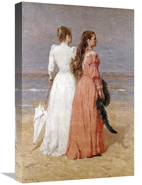 Global Gallery GCS-268630-22-142 22 in. Elegant Women on a Beach Art P