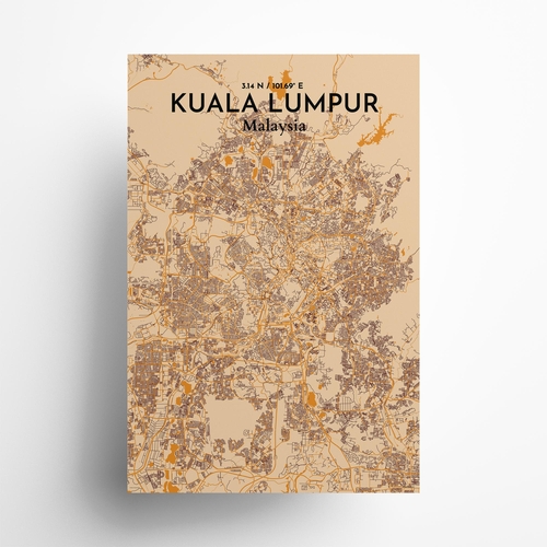 Kuala Lumpur City Map Poster