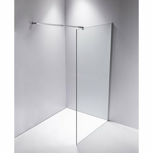 120 x 210cm Frameless 10mm Safety Glass Shower Screen in Square CHROME