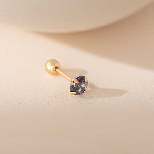 14K (58.5%) SOLID GOLD TANZANITE AURORA CUBIC PIERCING