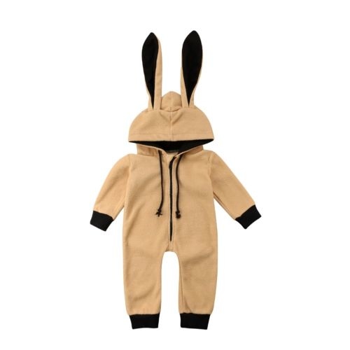 Baby Rabbit Ear Hooded One piece Romper Infant